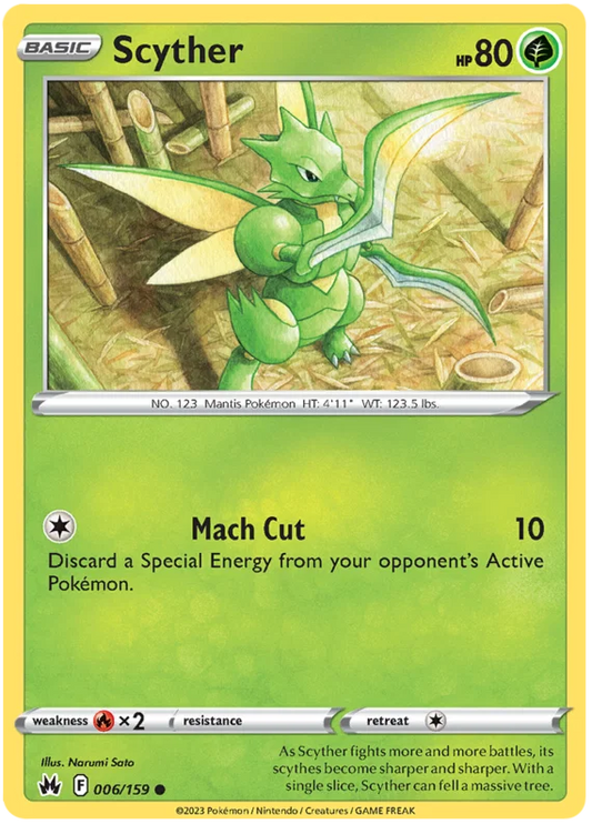 Scyther #006 common Pokémon kaart uit de Crown Zenith set