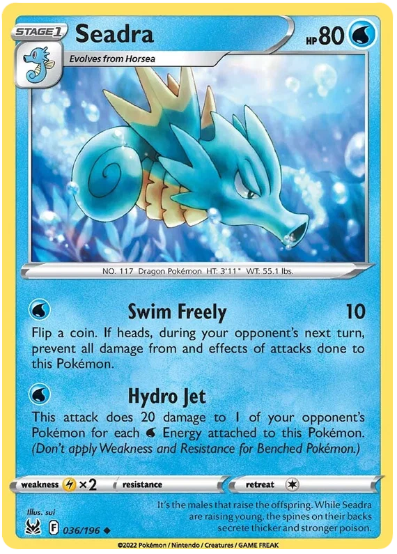 Seadra common kaart 036/196 uit de Pokémon Lost Origin set