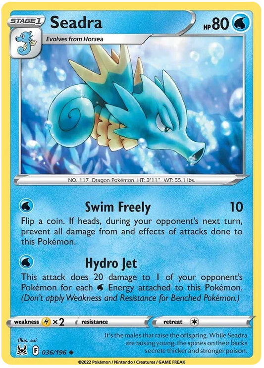 Seadra common kaart 036/196 uit de Pokémon Lost Origin set