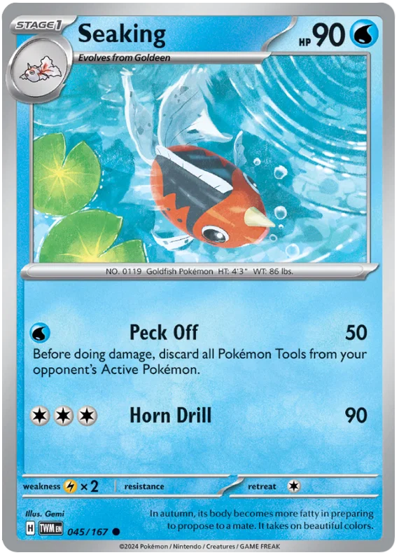 Pokémon Seaking #045 common kaart uit de Twilight Masquerade set