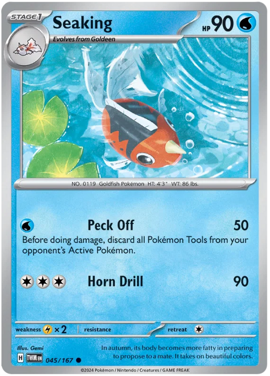 Pokémon Seaking #045 common kaart uit de Twilight Masquerade set