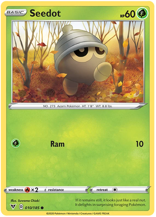 Seedot #010/185 common kaart uit de Pokémon Vivid Voltage set