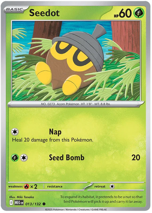 Seedot common kaart #013 uit de Pokémon Mega Evolution set