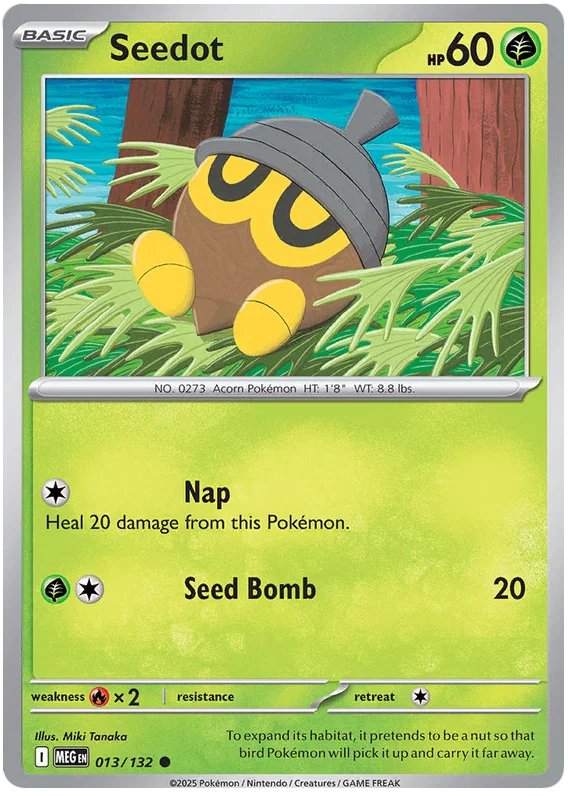 Seedot common kaart #013 uit de Pokémon Mega Evolution set