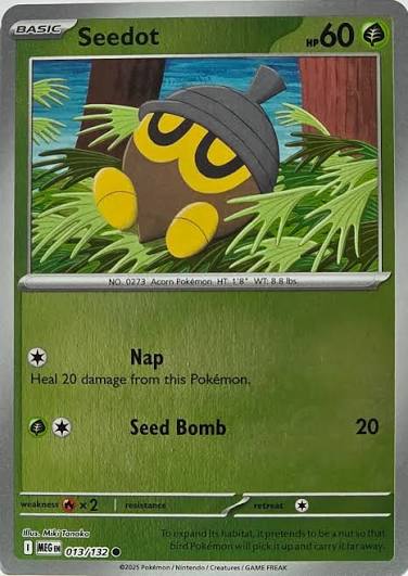 Pokemon Seedot #013 Reverse Holo kaart uit de Mega Evolution set