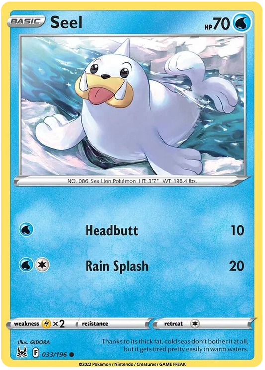 Pokémon Seel #033/196 common kaart uit de Lost Origin set