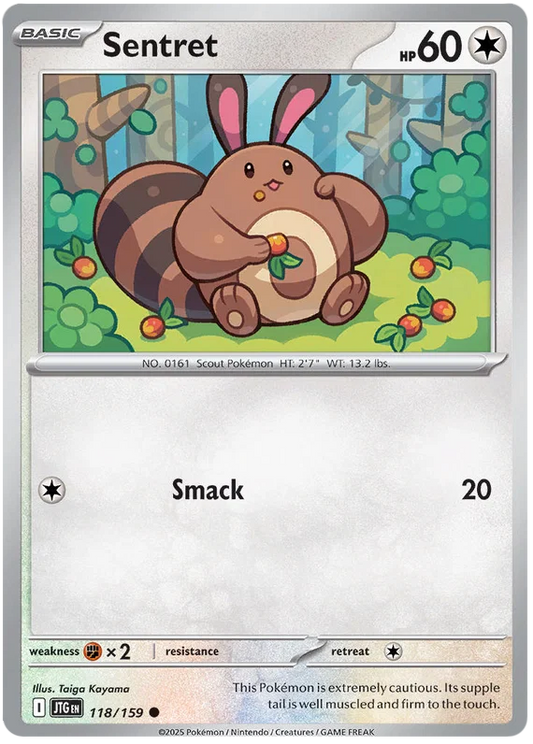Pokémon Sentret #118 common kaart uit de Journey Together set