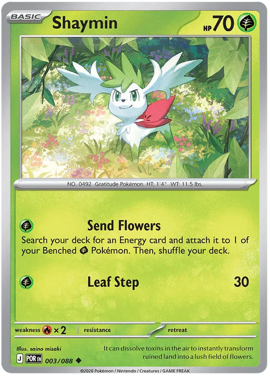 Shaymin common Pokémon kaart nummer 003 uit de Perfect Order set
