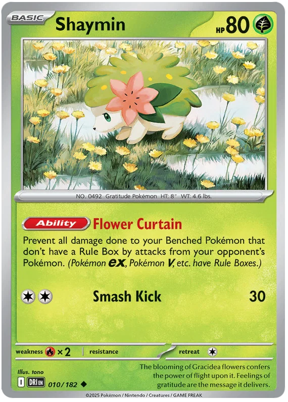 Pokémon Shaymin #010 common kaart uit de Destined Rivals set