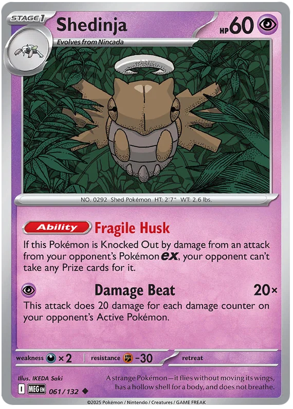 Shedinja common Pokémon kaart nummer 061 uit de Mega Evolution set