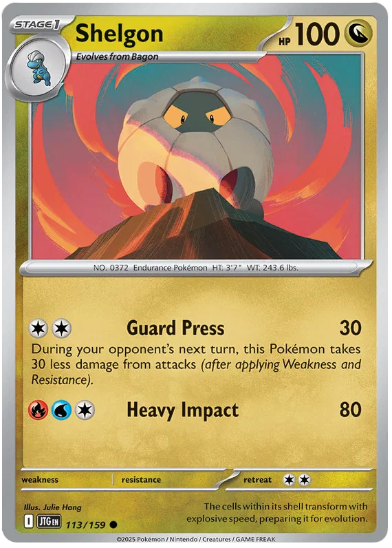 Pokémon Shelgon #113 common kaart uit de Journey Together set