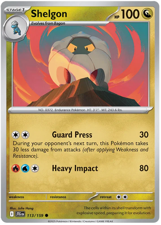 Pokémon Shelgon #113 common kaart uit de Journey Together set