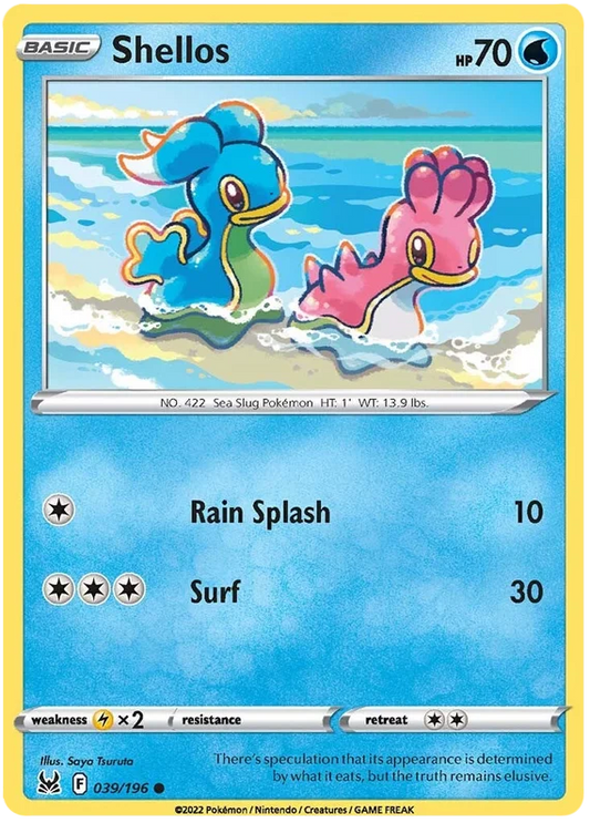 Shellos common kaart nummer 039/196 uit de Pokémon Lost Origin set