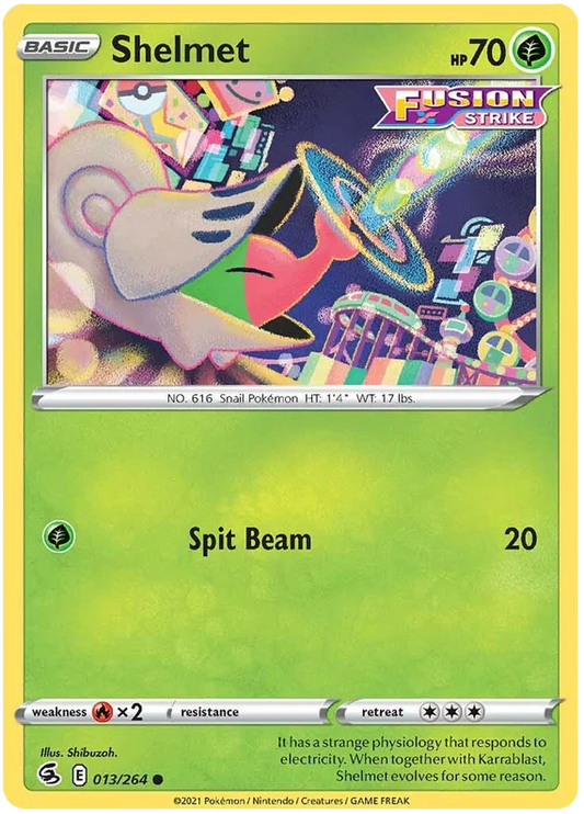 Pokémon Shelmet common kaart 013/264 uit de Fusion Strike set