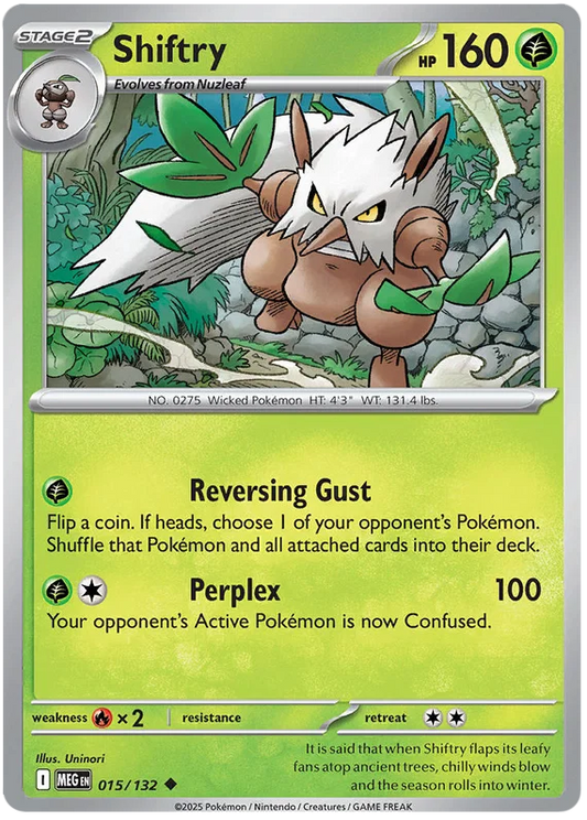 Shiftry common Pokémon kaart #015 uit de Mega Evolution set