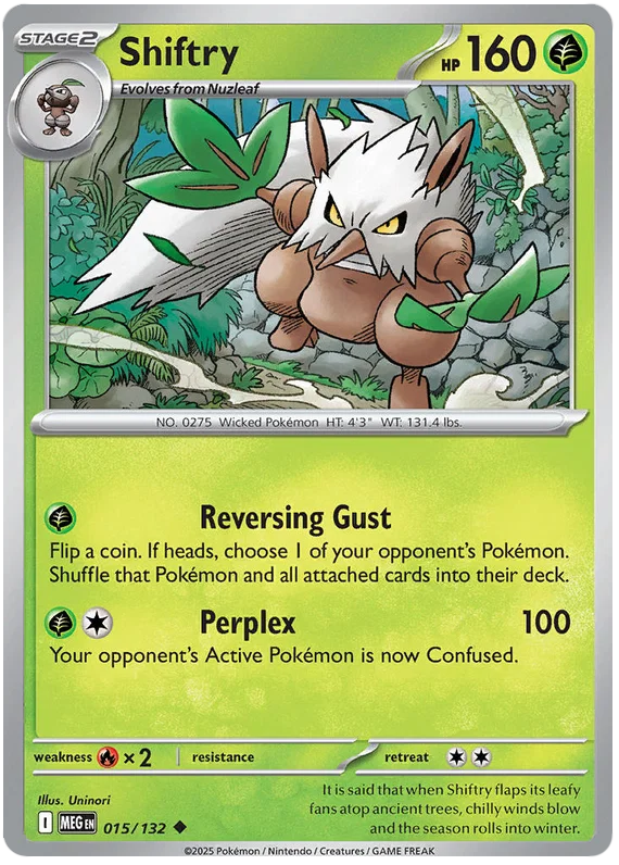Shiftry common Pokémon kaart #015 uit de Mega Evolution set