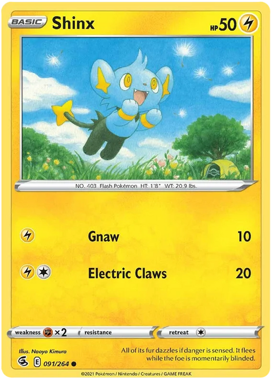 Shinx common kaart nummer 091/264 uit de Pokémon Fusion Strike set