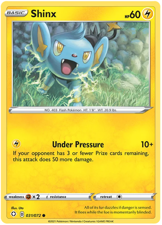 Shinx common kaart nummer 031/072 uit de Pokémon Shining Fates set