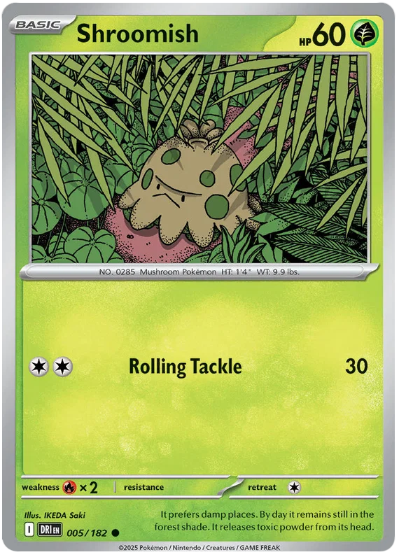 Pokémon Shroomish common kaart #005 uit de Destined Rivals set