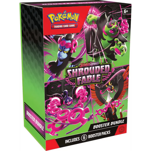 Pokémon Shrouded Fable Booster Bundle met 6 boosterpacks vol Scarlet & Violet kaarten zoals Pecharunt EX, Kingdra EX en gouden kaarten
