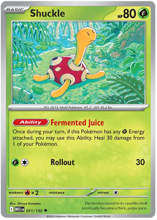 Pokémon kaart Shuckle common #011 uit de Mega Evolution set