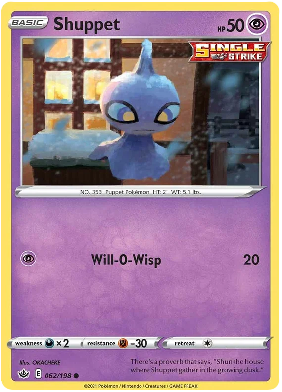 Shuppet #062/198 common kaart uit de Pokémon Chilling Reign set