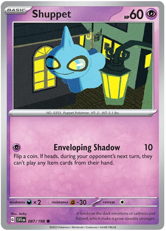 Shuppet common kaart #087 uit de Pokémon Scarlet & Violet basisset