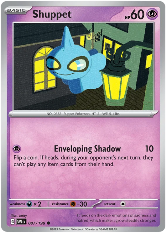 Shuppet common kaart #087 uit de Pokémon Scarlet & Violet basisset