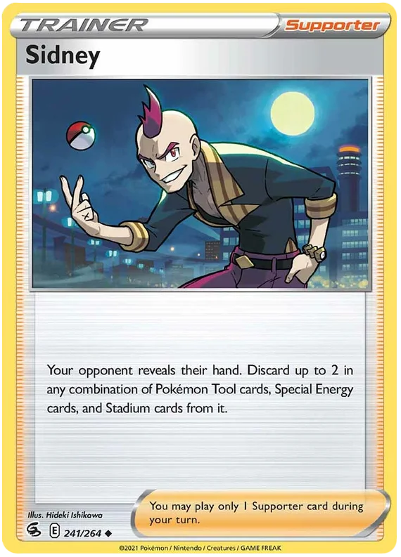Sidney common Trainer Supporter kaart uit Pokémon Fusion Strike set, nummer 241/264
