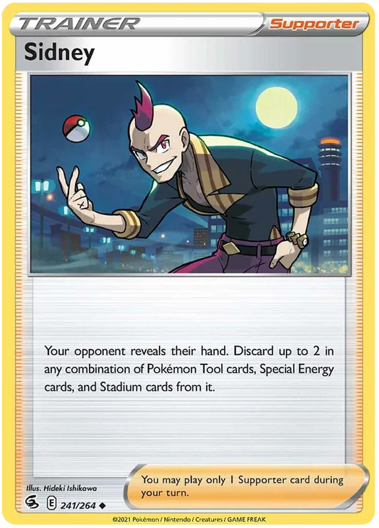 Sidney common Trainer Supporter kaart uit Pokémon Fusion Strike set, nummer 241/264