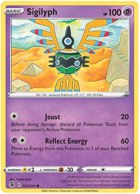Pokémon Sigilyph 123/264 common kaart uit de Fusion Strike set