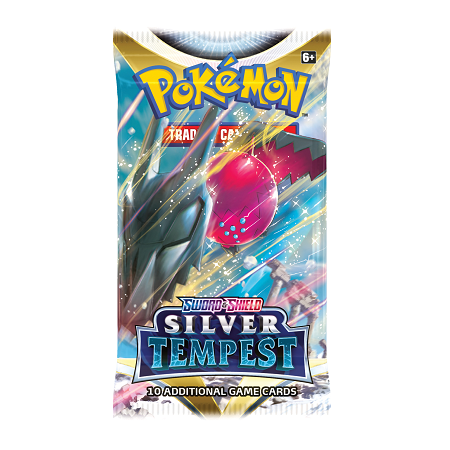 Silver Tempest boosterpack met artwork van Lugia en Alolan Vulpix uit Sword and Shield