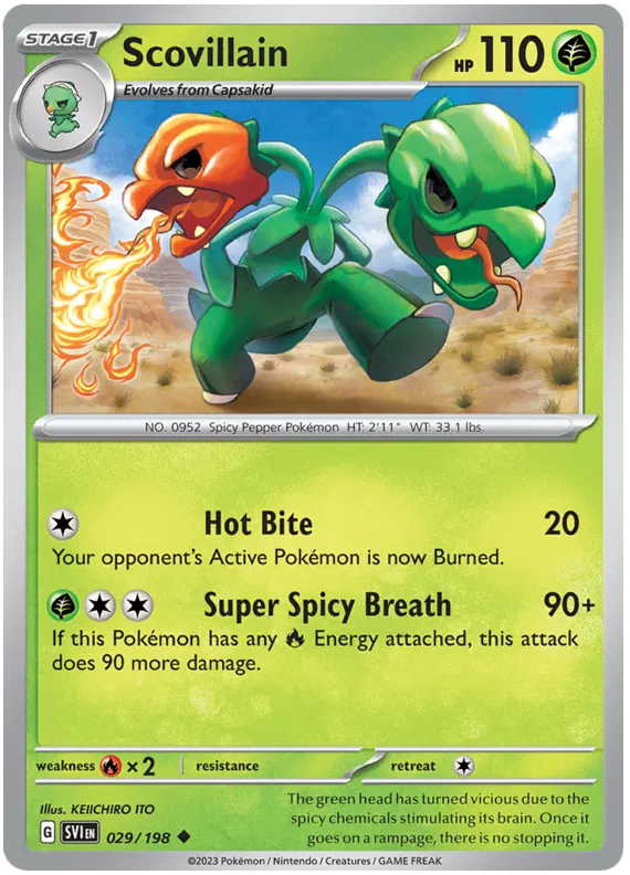 Scovillain 029 Pokémon kaart uit Scarlet & Violet Base Set Grass type single