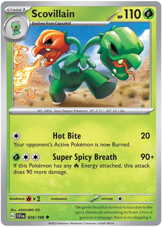 Scovillain 029 Pokémon kaart uit Scarlet & Violet Base Set Grass type single
