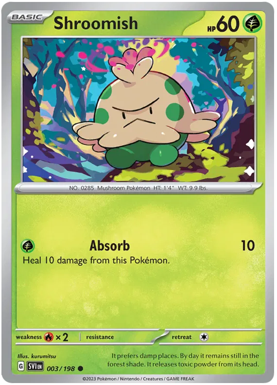 Shroomish 003 Pokémon kaart uit Scarlet & Violet Base Set single kaart