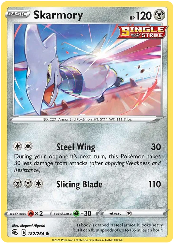 Skarmory 182/264 common Pokémon kaart uit Fusion Strike set