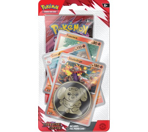 Pokémon Destined Rivals Skeledirge Premium Checklane Blister met booster, promo kaart en Pokémon munt
