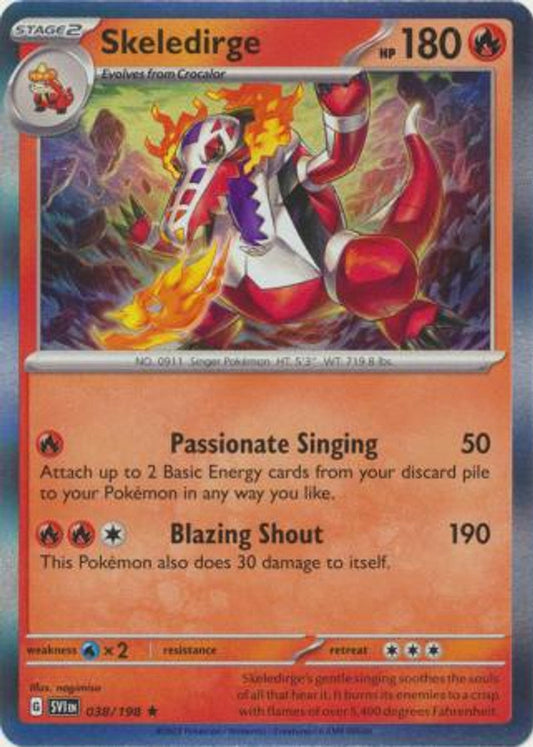 Skeledirge Holo #038 common Pokémon kaart uit de Scarlet & Violet base set