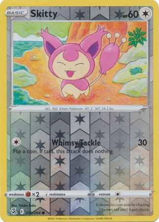 Skitty reverse holo kaart #210/264 uit de Pokemon Fusion Strike set