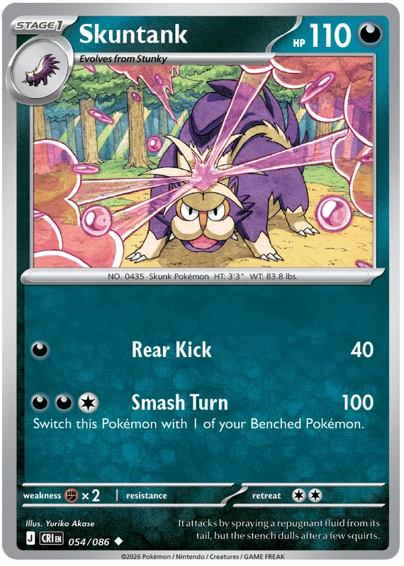 Pokémon Skuntank #054 common kaart uit de Chaos Rising set
