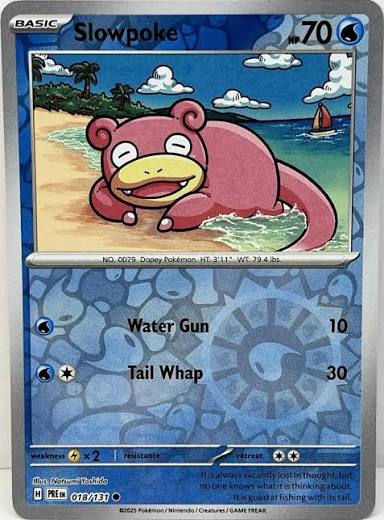 Slowpoke #018 Reverse Holo kaart uit de Pokémon Prismatic Evolutions set