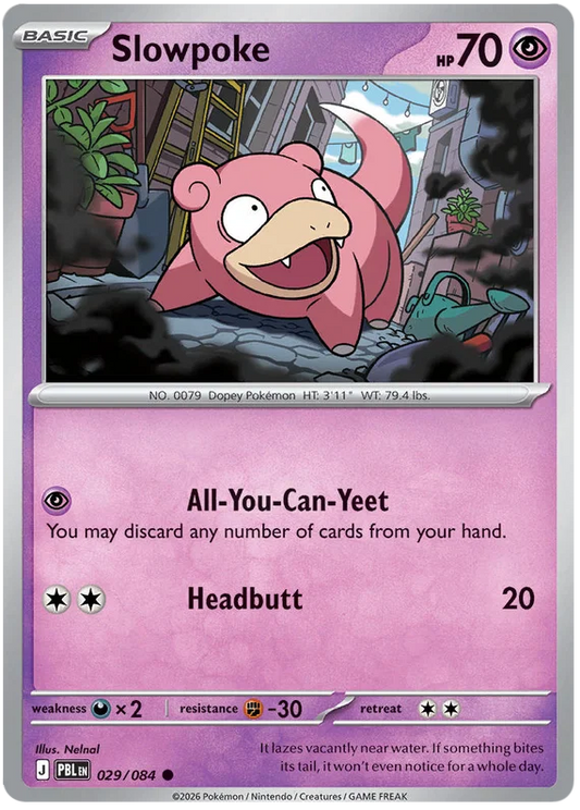 Pokémon Slowpoke #029 common kaart uit de Pitch Black set