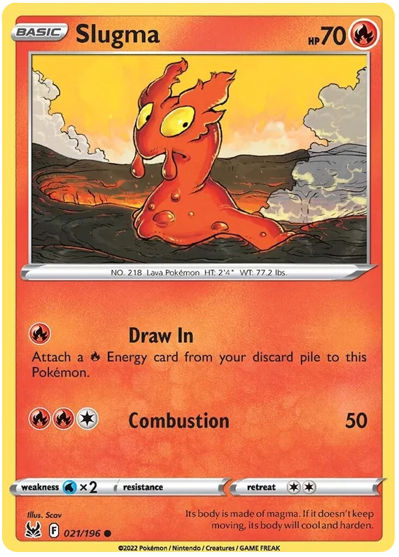 Slugma common Pokémon kaart #021/196 uit de Lost Origin set