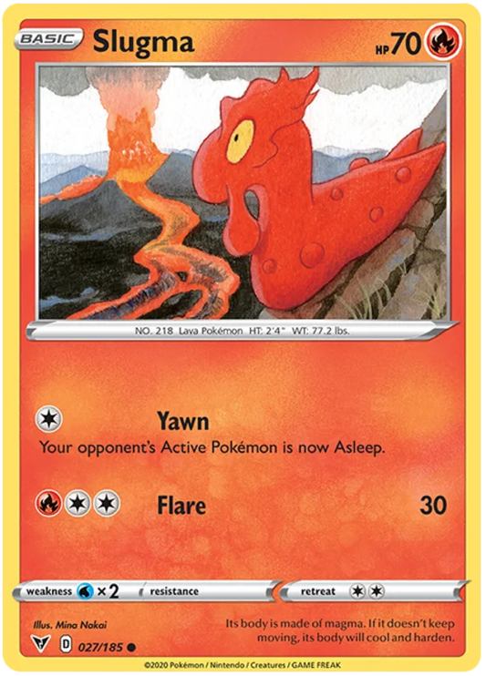 Slugma common Pokémon kaart nummer 027/185 uit de Vivid Voltage set