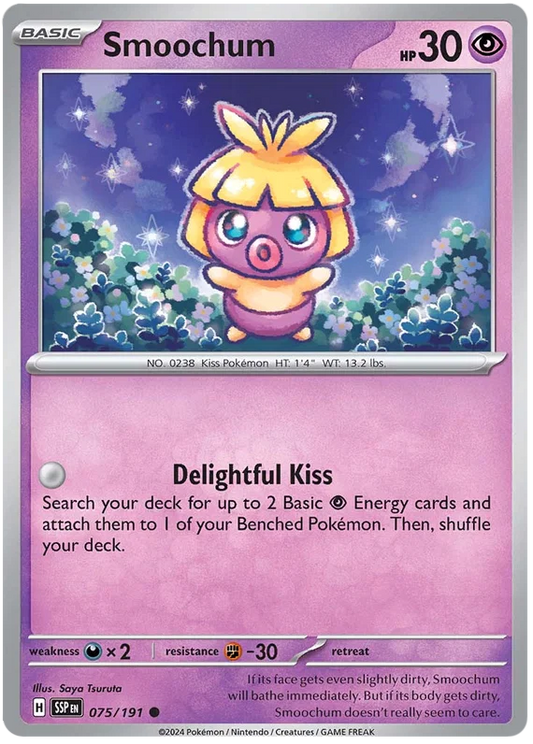 Pokémon Smoochum #075 common kaart uit de Surging Sparks set