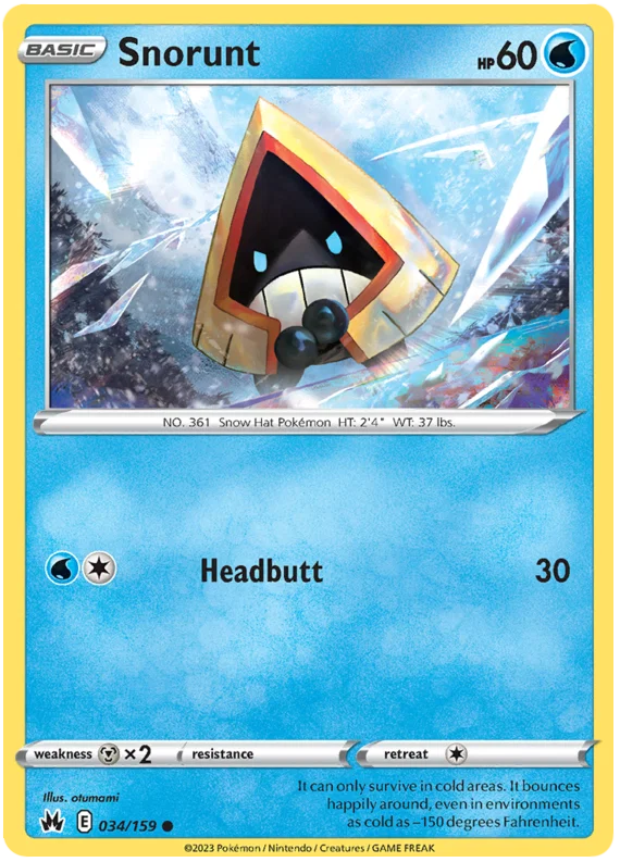 Pokémon Snorunt common kaart #034 uit de Crown Zenith set