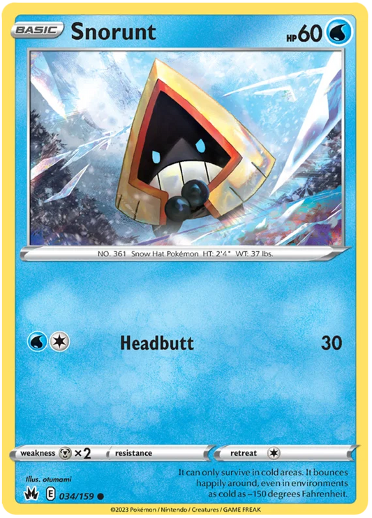 Pokémon Snorunt common kaart #034 uit de Crown Zenith set