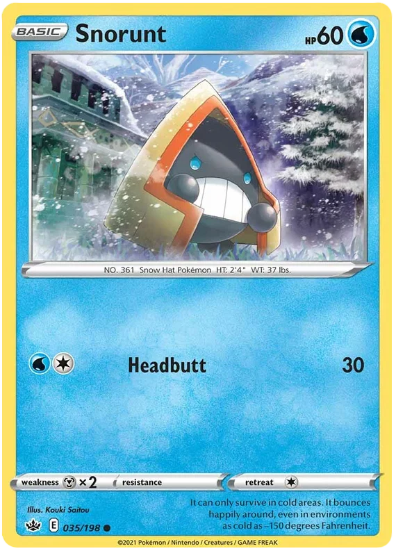 Pokemon Snorunt common kaart nummer 035/198 uit de Chilling Reign set