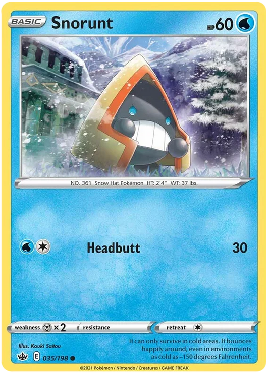 Pokemon Snorunt common kaart nummer 035/198 uit de Chilling Reign set