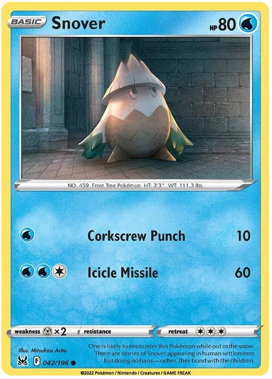 Snover common kaart #042/196 uit de Pokémon Lost Origin set